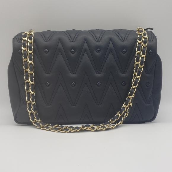 281- Valentino By Mario Valentino Posh Diamond Navy Blue NWT - Picture 4 of 14